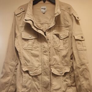 Kensie Jeans Beige Utility Jacket for Women